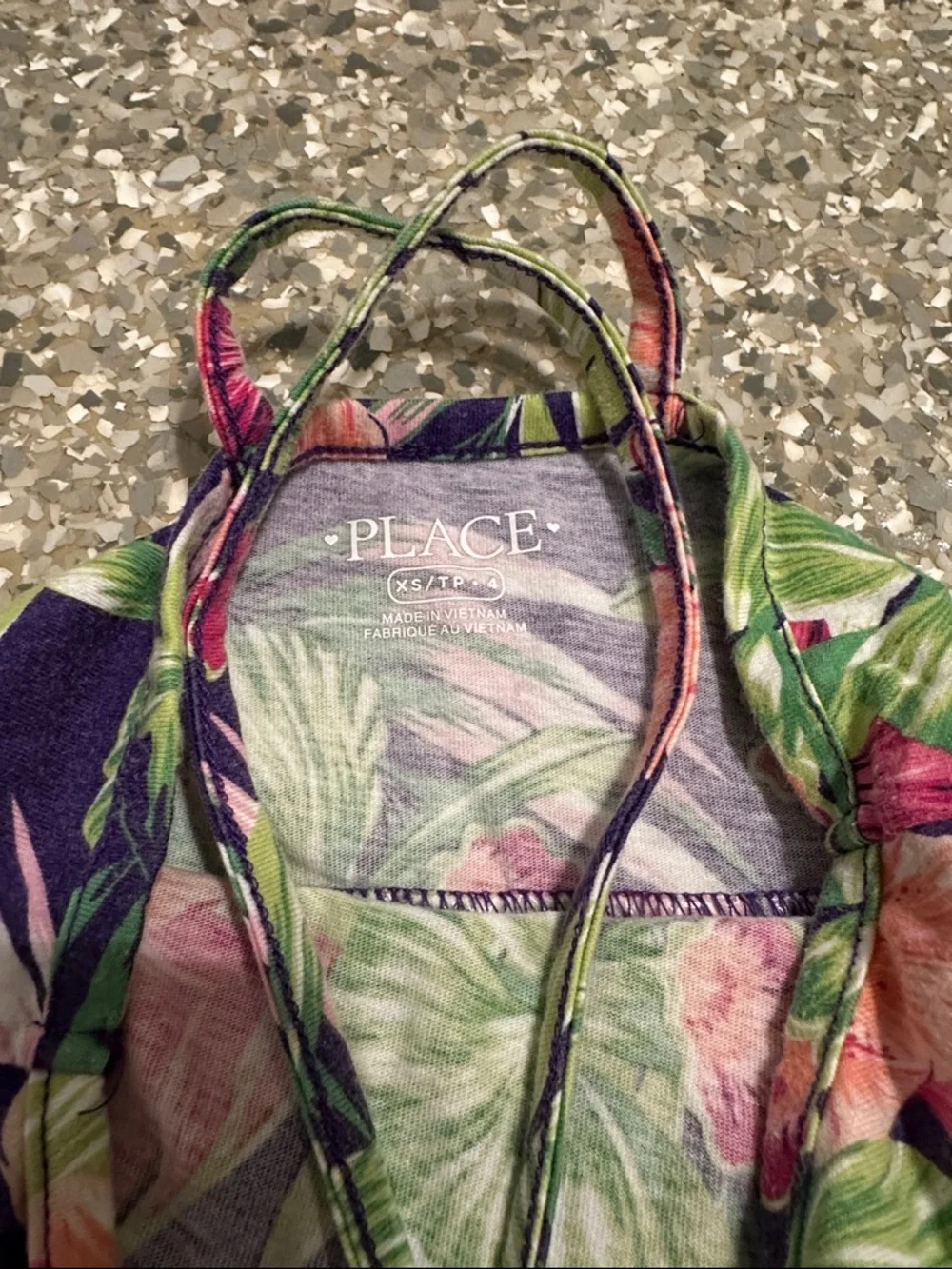 The Children's Place Purple Floral Tiered Sundress with Pink and Green - Picture 3 of 5